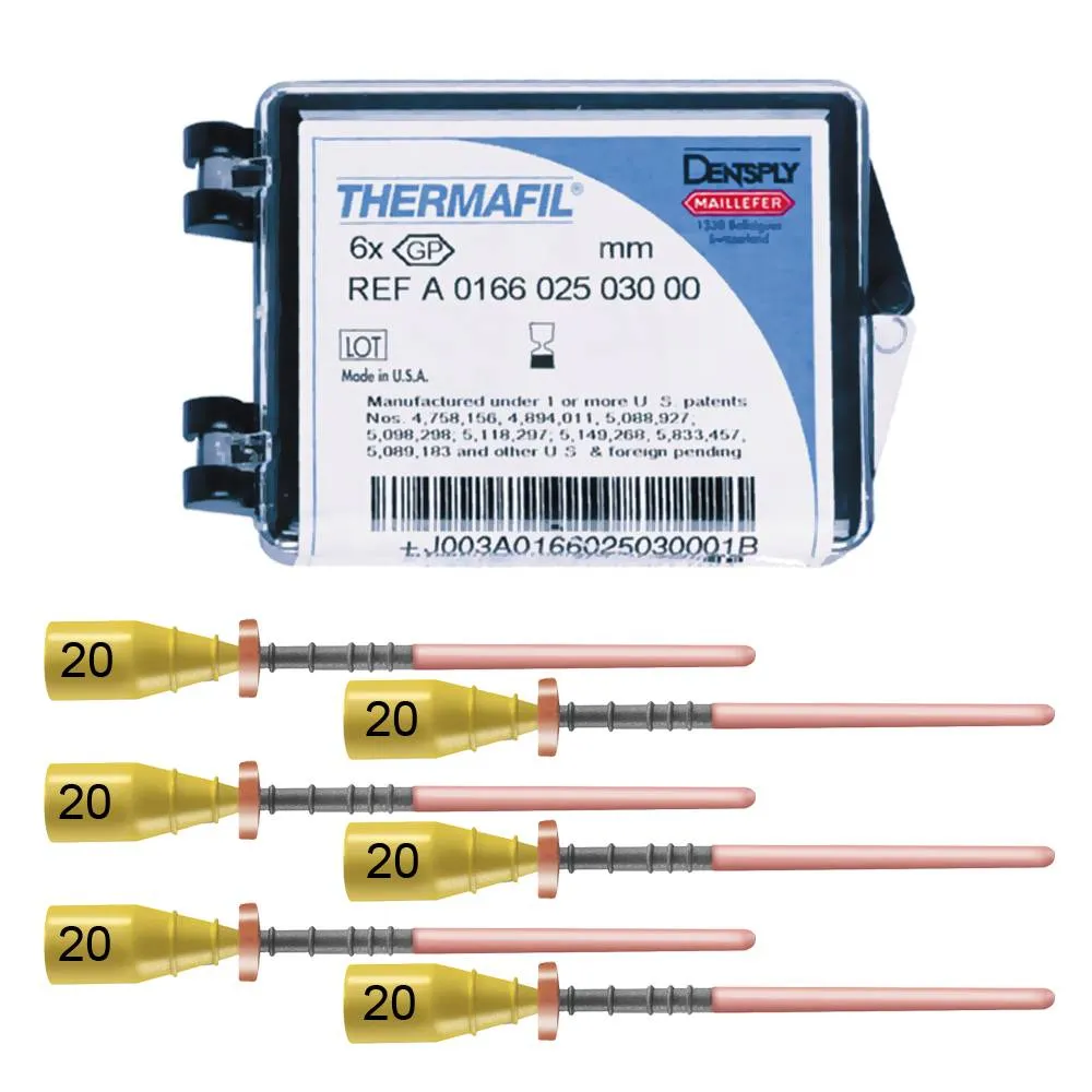 Обтураторы ТЕРМАФИЛ (Obturators Thermafil) №20 (6шт), A016602502012, МАЛИФЕР