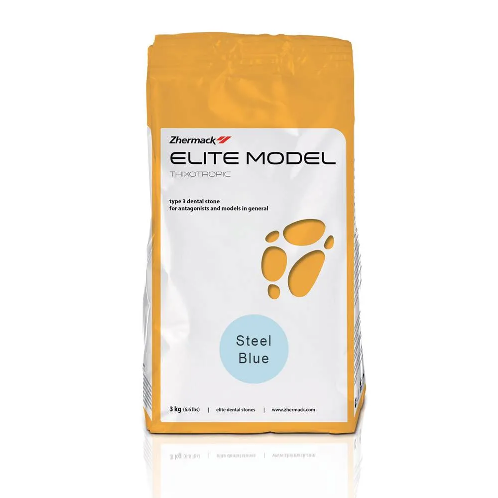 Супергипс Элит Модел (Elite Model), Steel Blue, 3кг, класс 3, С410070, Zhermack / Италия
