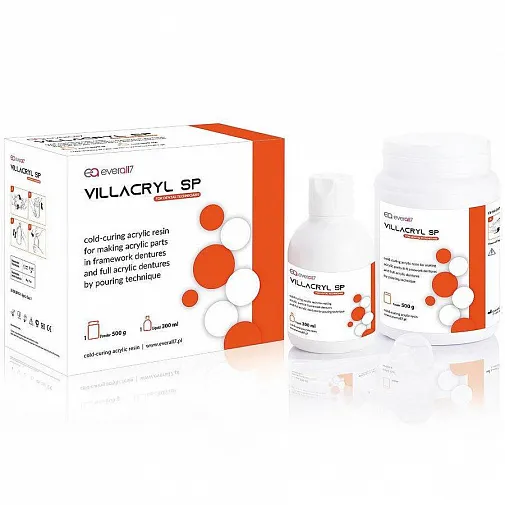 Виллакрил SP (Villacryl SP), V4, материал для изготовления акриловых частей бюгельных протезов, 500г+300мл, V120V4Z04, Everall7