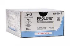 Пролен (Prolene) 5-0 (24шт, 45см/реж../16мм/3/8), W8006Т, Jh@Jh