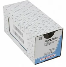 Пролен (Prolene) 4-0 (12шт, 45см/реж./16мм/3/8), W525,  Jh@Jh