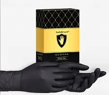 Перчатки нитриловые L (8-9), 100шт, черные, Safe&Care