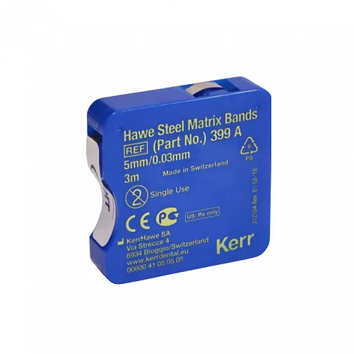 Матричная лента металл. 5мм*0,03мм, Hawe Steel Matrix Band, 399А, KERR