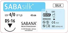 САБАсилк S43182-75 4/0 (24шт, 75см, 18мм, 1/2), обр.-реж., трехгр., SABANA