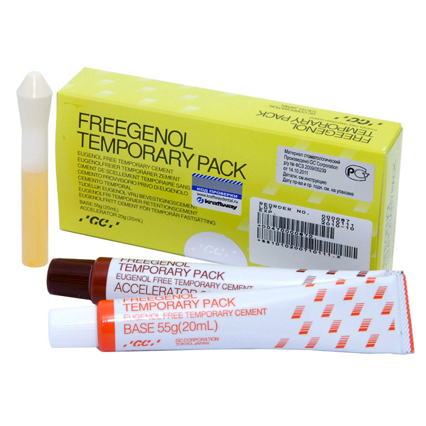 Фригенол (Freegenol Temporary Pack), Цемент для временной фиксации, 55г+20г+2,5мл, 003440, GC