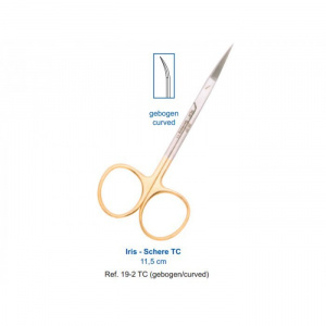 19-2TC Ножницы изогнутые Iris TC 11,5см, HLW