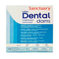 РабберДам, завеса латекс плотная синяя, 152ммх152мм (36шт), Dental Dams