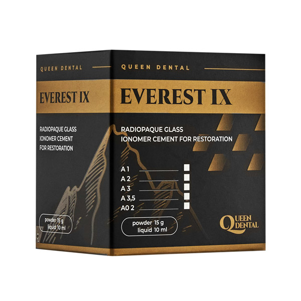 Эверест IX (Everest IX), A1, стеклоиономерный реставрационный цемент, 15гр+10мл, Queen Dental