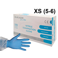 Перчатки нитриловые XS (5-6), 100шт, голубые, Dr.Klauss