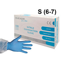 Перчатки нитриловые S (6-7), 100шт, голубые, Dr.Klauss