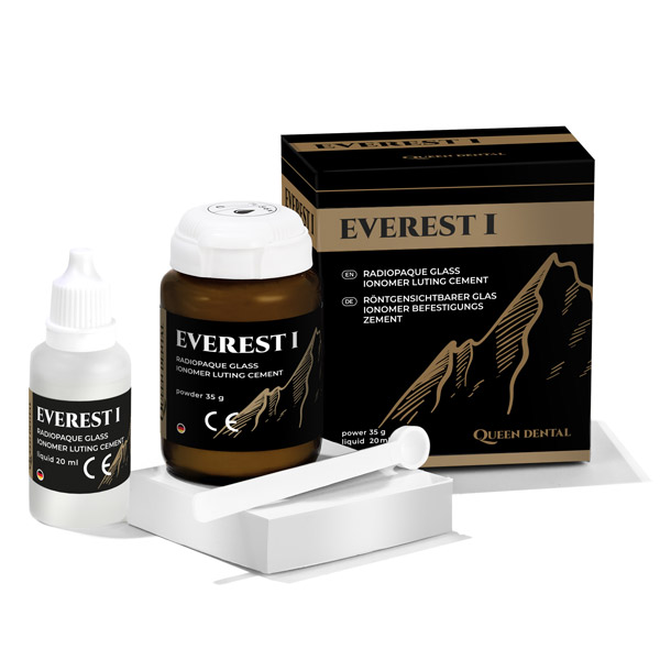 Эверест I (Everest I), Стоматологический цемент для фиксации коронок, протезов, вкладок и накладок, 35гр+20мл, Queen Dental