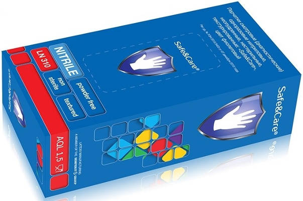Перчатки нитриловые XS (5-6), 200шт, фиолетовые, LN 303, Safe&Care