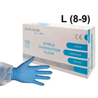 Перчатки нитриловые L (8-9), 100шт, голубые, Dr.Klauss