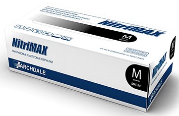 Перчатки нитриловые XL (9-10), 100шт, черные, NitriMax