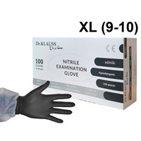 Перчатки нитриловые XL (9-10), 100шт, черные, Dr.Klauss