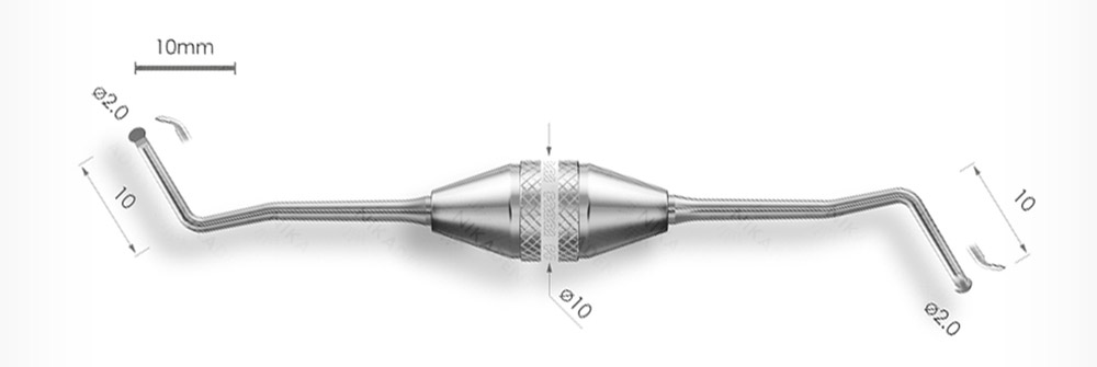 1315F Экскаватор двухугловой Ø2,0мм с эргономичной ручкой Ø10мм