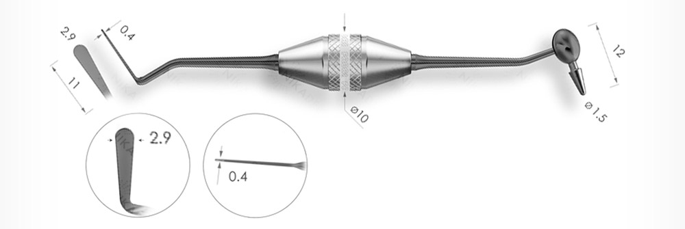 Штопфер-конденсатор-гладилка. Эргономичная ручка Ø10mm. Покрытие Black
