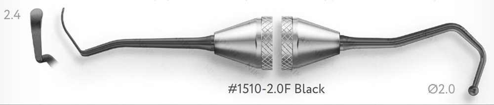 1510-2,0F Black Дистальная штопфер - гладилка с дополнительными изгибами Штопфер - шарик Ø2,0мм с эргономичной ручкой Ø10мм Покрытие Black