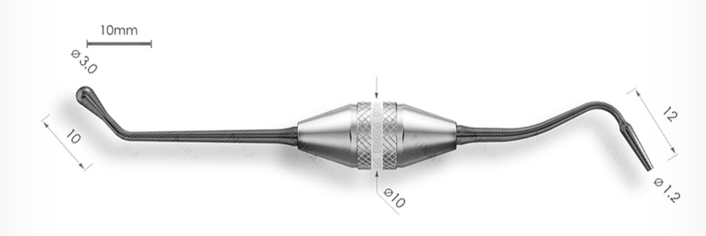 Двухсторонний штопфер-конденсатор. Эргономичная ручка Ø10mm. Покрытие Black