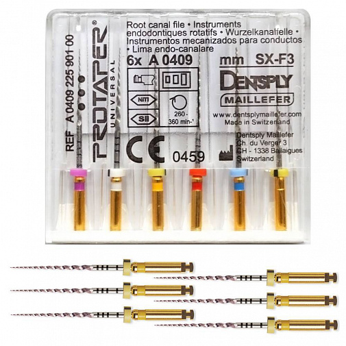 Машинные файлы ProTaper 31мм F1 (6шт), A041123110112, МАЛИФЕР