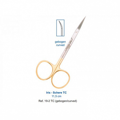 19-2TC Ножницы изогнутые Iris TC 11,5см, HLW