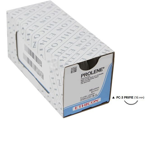 Пролен (Prolene) 5-0 (24шт, 45см/реж../16мм/3/8), W8006Т, Jh@Jh