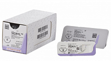 Викрил (Vicryl) 2/0 (12шт, 75см, 26мм, 1/2, кол-реж), W9181, Jh@Jh