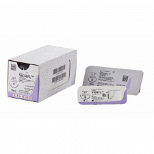 Викрил (Vicryl), 6/0 (12шт, 45см, 13мм, 1/2, н/окр), W9981, Jh@Jh