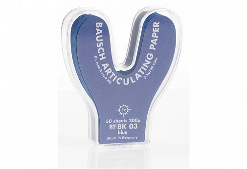 Бумага артикуляционная (подкова синяя 200мк/50л) ВК 03, Bausch