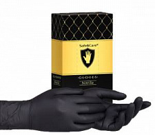 Перчатки нитриловые M (7-8), 100шт, черные, ZN 318, Safe&Care
