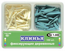 Клинья деревянные белые/голубые (2х50шт) #1.080, ТОР ВМ