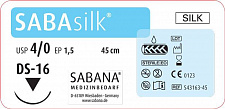 САБАсилк S43182-75 4/0 (24шт, 75см, 18мм, 1/2), обр.-реж., трехгр., SABANA