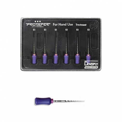 Ручные файлы ProTaper Hand 21мм S1 (6шт), A041602110112, МАЛИФЕР