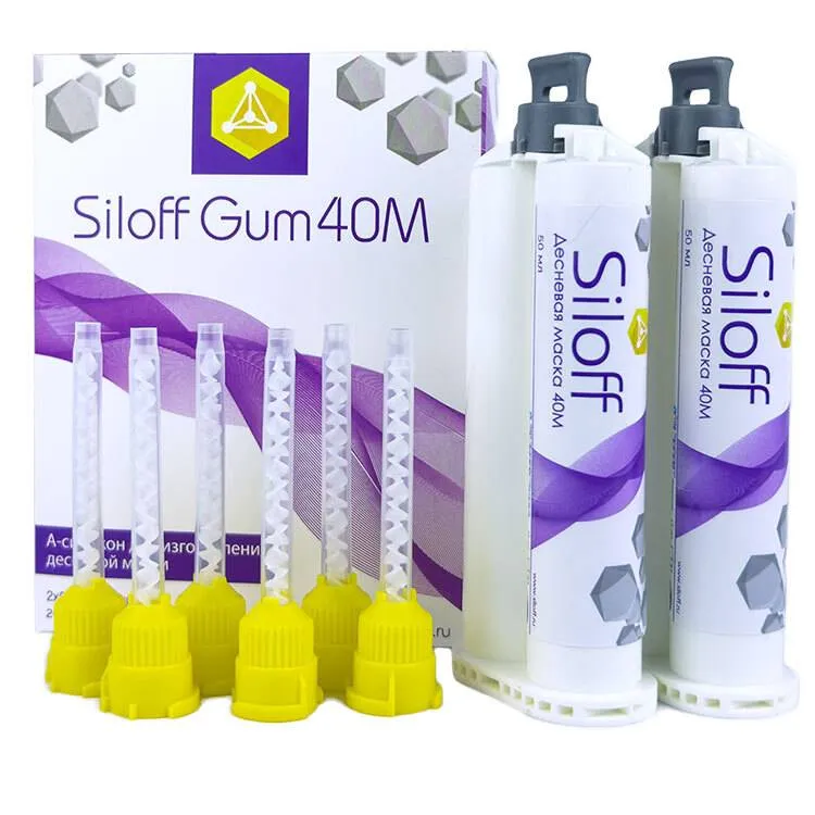 Десневая маска Siloff  40М (мягкая) 2x50мл, 20 смесительных наконечников, КрасТехноМед
